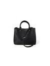 Guess Structured Polyurethane Satchel Bag In Black