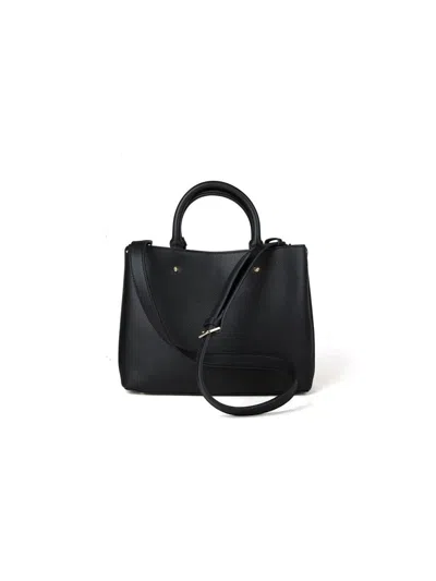 Guess Structured Polyurethane Satchel Bag In Black