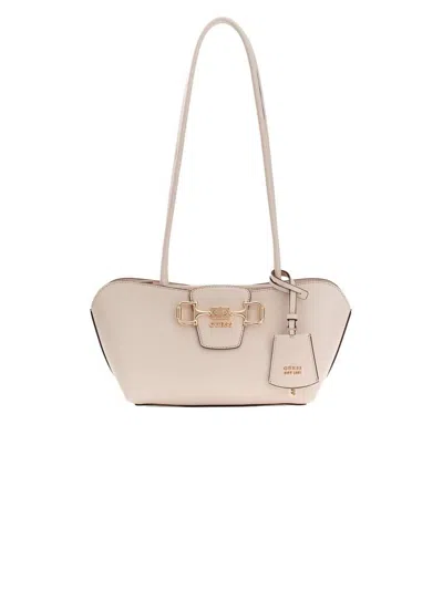 Guess Structured Polyurethane Shoulder Bag In Purple