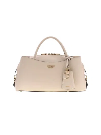Guess Structured Satchel Shoulder Bag In Beige