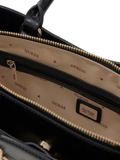 Guess Structured Satchel Shoulder Bag In Black