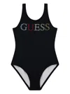 Guess Studed Swimsuit In 黑色