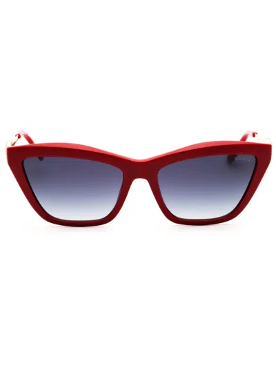Guess Stylish Cat Eye Sunglasses For Women In Red