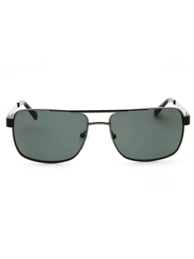 Guess Stylish Rectangular Metal Sunglasses For Men In Green