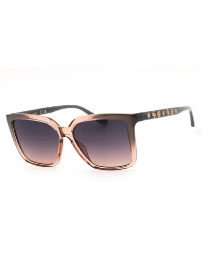 Guess Stylish Rectangular Women's Sunglasses In Brown