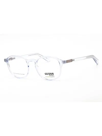Guess Stylish Round Eyeglasses For Men - Model Gu8251 In Transparent