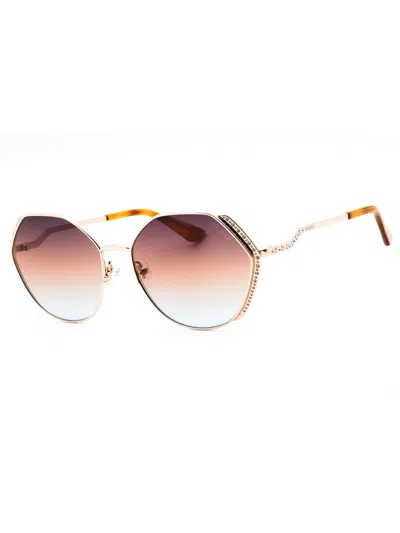 Guess Stylish Round Metal Sunglasses For Women In Gold