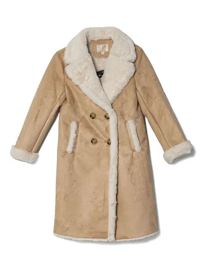 Guess Kids' Suede Coat In Neutrals