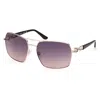 Guess Smoke Gradient Navigator Ladies Sunglasses Gu00159 28b 63 In Gold