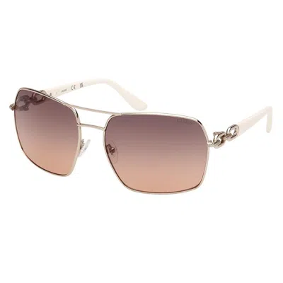 Guess Smoke Gradient Navigator Ladies Sunglasses Gu00159 32b 63 In Gold