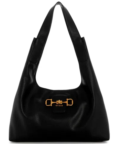 Guess Sunset Large Hobo Handbag In Black