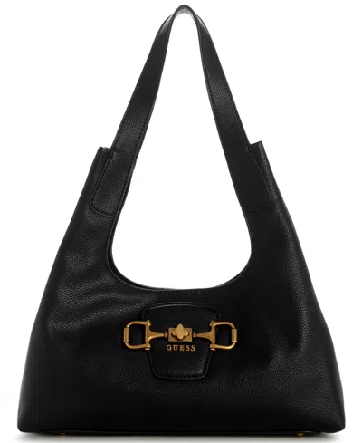 Guess Sunset Medium Hobo Handbag In Black