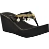 Guess Sutton Platform Wedge Sandal In Black
