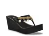 Guess Sutton Platform Wedge Sandal In Black