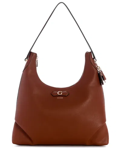 Guess Suzy Extra-large Hobo Handbag In Brown