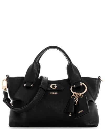 Guess Suzy Small Dual Handle Satchel Handbag In Black