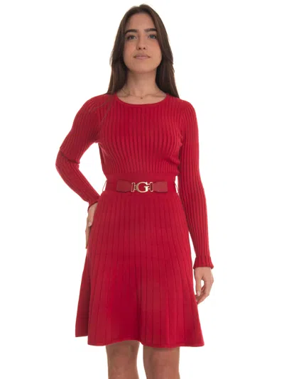 Guess Sweater Dress In Red