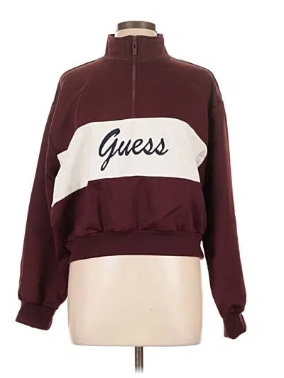 Pre-owned Guess Sweatshirt In Burgundy