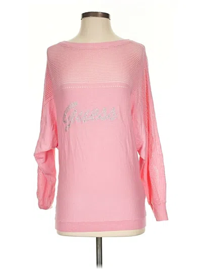 Pre-owned Guess Sweatshirt In Pink