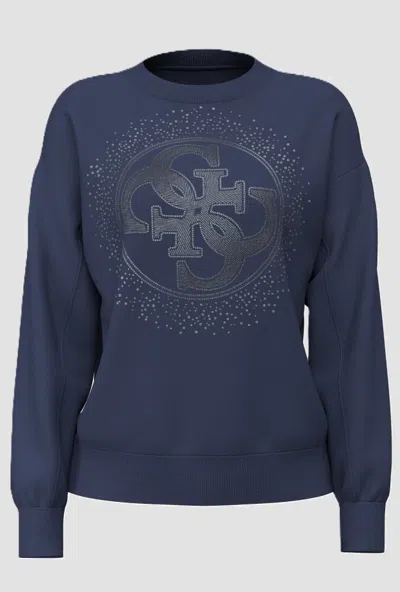 Guess Sweatshirt With Logo Woman Blue