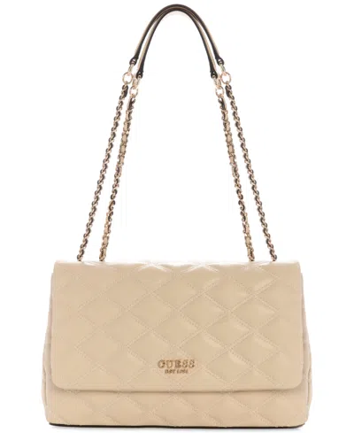 Guess Tamsin Small Convertible Crossbody In Light Beige Quilted