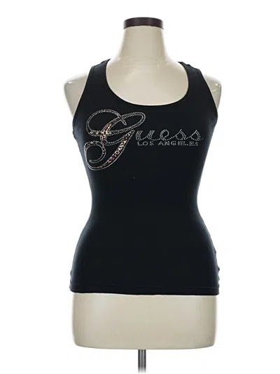 Pre-owned Guess Tank Top Black Halter Neckline Tops