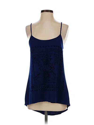 Pre-owned Guess Tank Top Blue Halter Neckline Tops