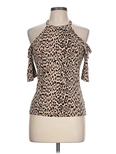 Pre-owned Guess Tank Top Brown Halter Neckline Tops
