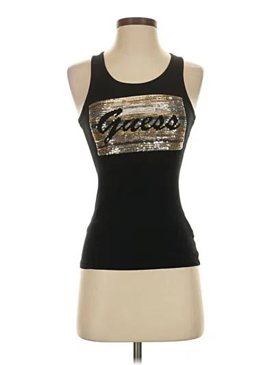 Pre-owned Guess Tank Top Gold Strapless Neckline Tops