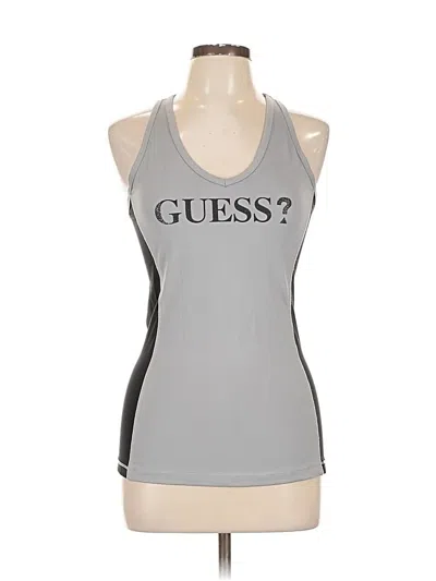 Pre-owned Guess Tank Top Gray Halter Neckline Tops
