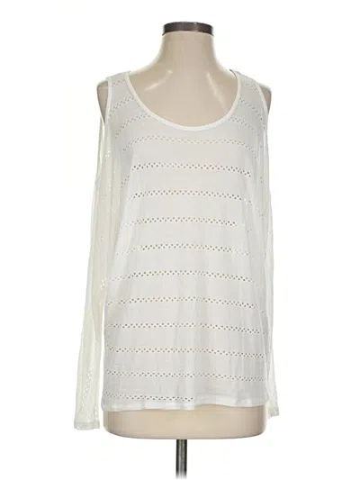 Pre-owned Guess Tank Top Ivory Cold Shoulder Neckline Tops