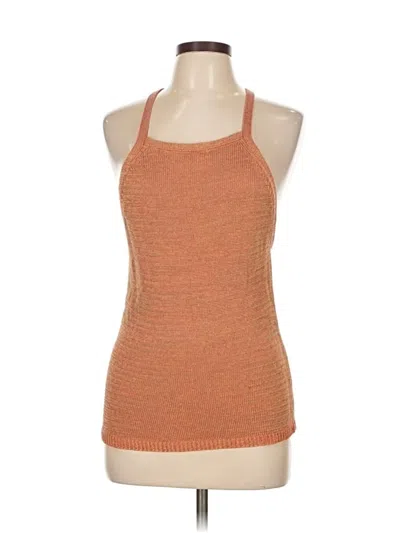 Pre-owned Guess Tank Top Orange Halter Neckline Tops