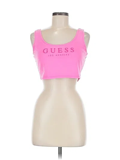 Pre-owned Guess Tank Top Pink Strapless Neckline Tops