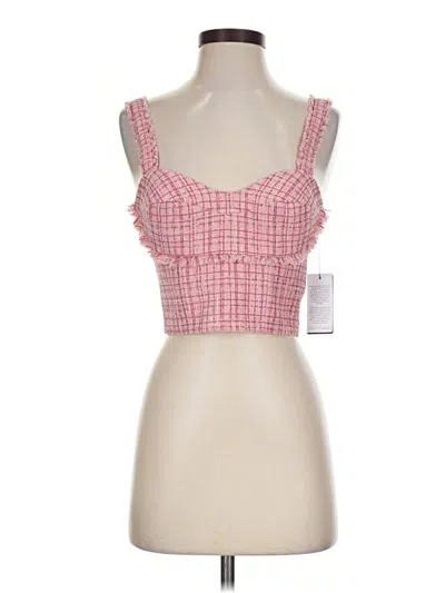 Pre-owned Guess Tank Top Pink Sweetheart Neckline Tops