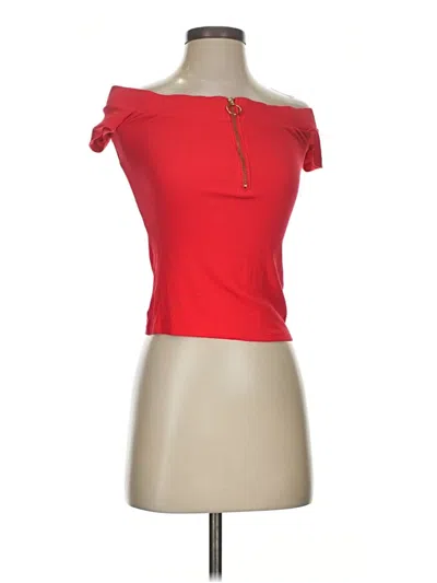 Pre-owned Guess Tank Top Red Strapless Neckline Tops