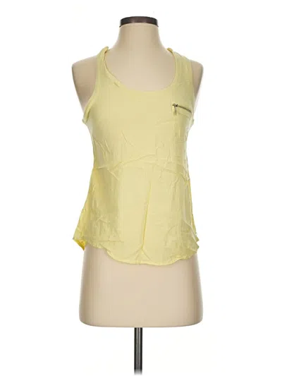 Pre-owned Guess Tank Top Yellow Halter Neckline Tops
