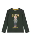 Guess Teddy-bear-print Long-sleeve T-shirt In Green