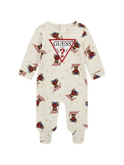 Guess Babies' Teddy-bear Print Pajamas In Neutral