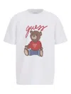 Guess Kids Teddy Bear Logo T-shirt In White