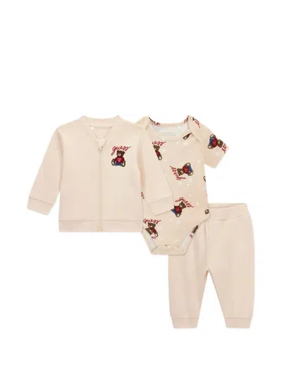 Guess Babies' Teddy-bear Tracksuit In Neutral