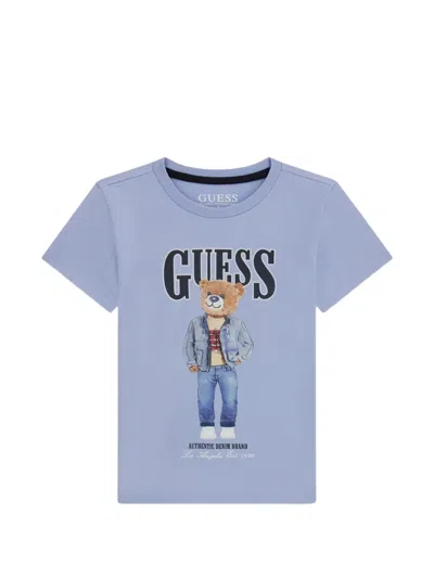 Guess Babies'  Boys Bear T-shirt In Blue