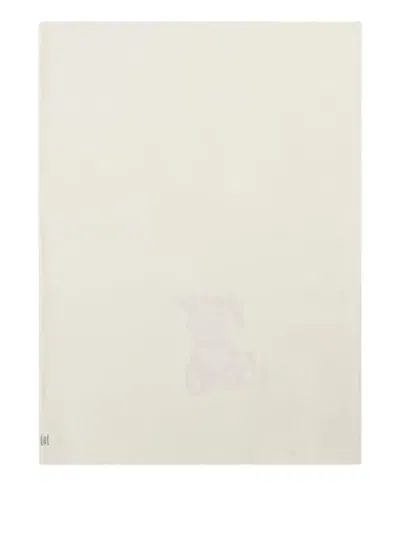 Guess Teddy-embroidered Baby Blanket In White