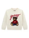 Guess Teddy-embroidered Sweatshirt In White