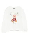 Guess Teddy-embroidery Sweatshirt In White