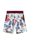 Guess Teddy Graphic Shorts In Multi