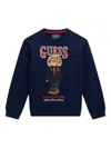 Guess Teddy-graphic Sweatshirt In Blue