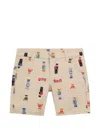 Guess Teddy-motif Shorts In Multi