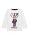 Guess Teddy-print Long-sleeve Top In White