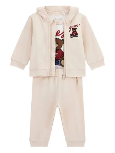 Guess Babies' Teddy-print Tracksuit In Neutral