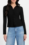 Guess Tessa Floral Smocked Button-up Shirt In Black